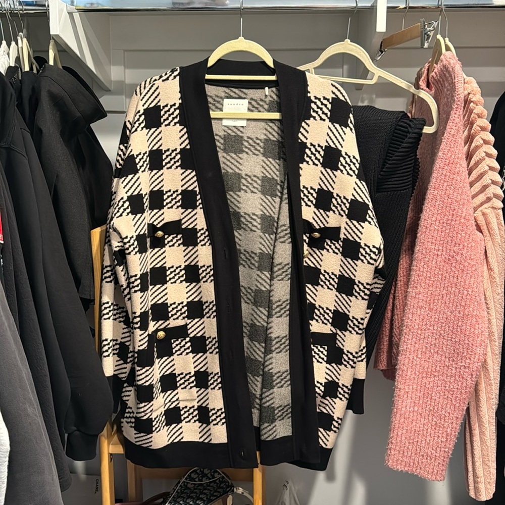 Sandro cardigan herringbone